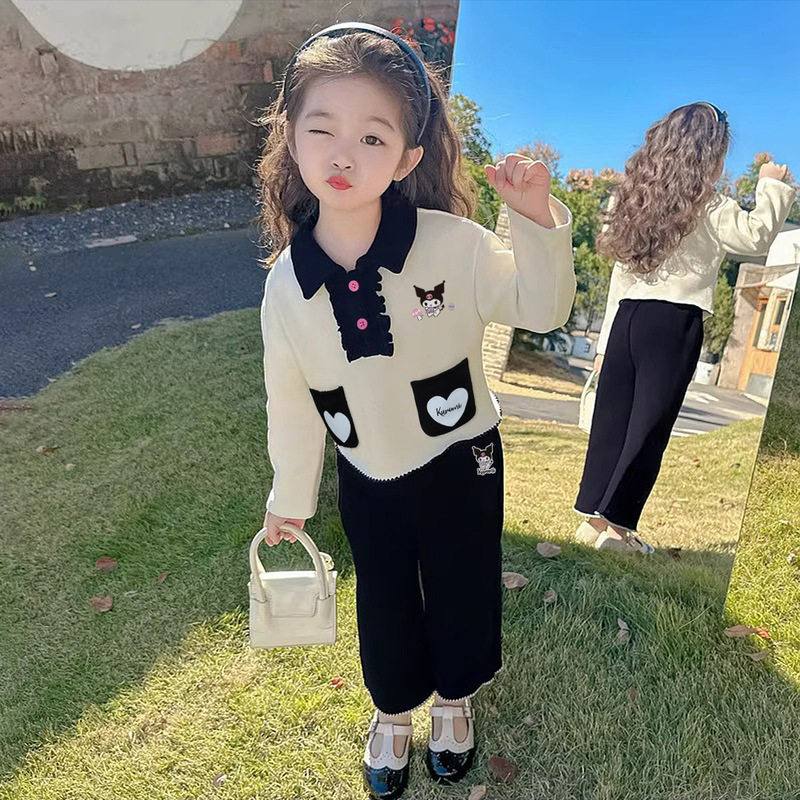 HelloKitty凯蒂猫库洛米联名款女童秋季套装2025款卡通女宝两件套|undefined