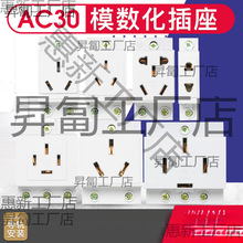 Z泰电器模数化插座AC30-10310810530AC30-122三孔五孔导轨式插座