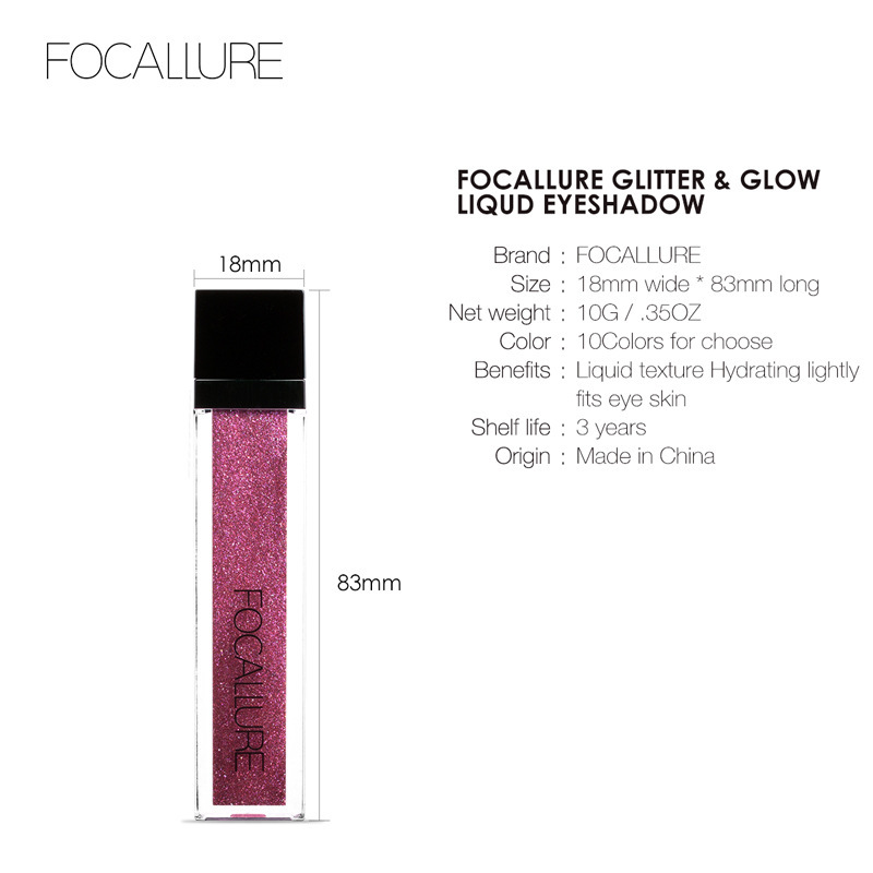FOCALLURE 跨境彩妆液体眼影欧美眼妆珠光亮片持久不晕染眼影FA56