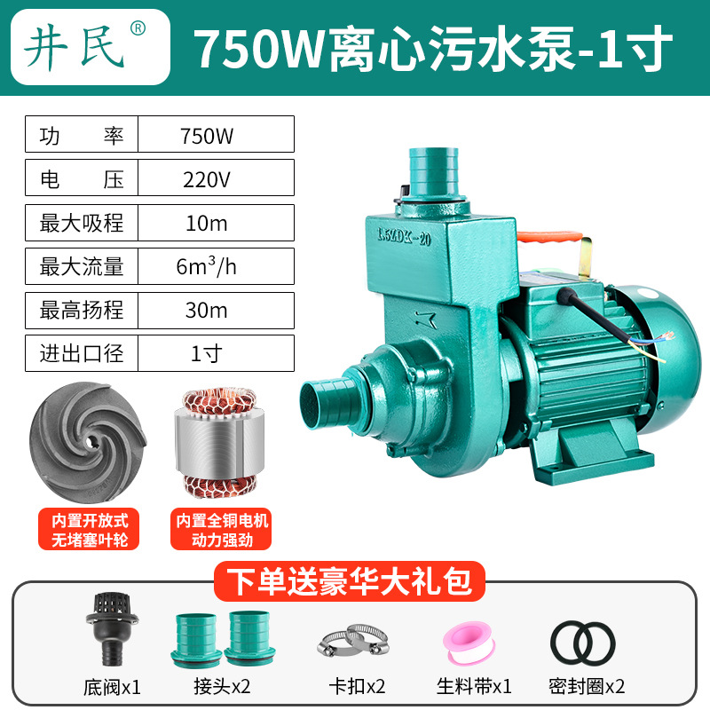 750W1 inch self-priming pump 220V