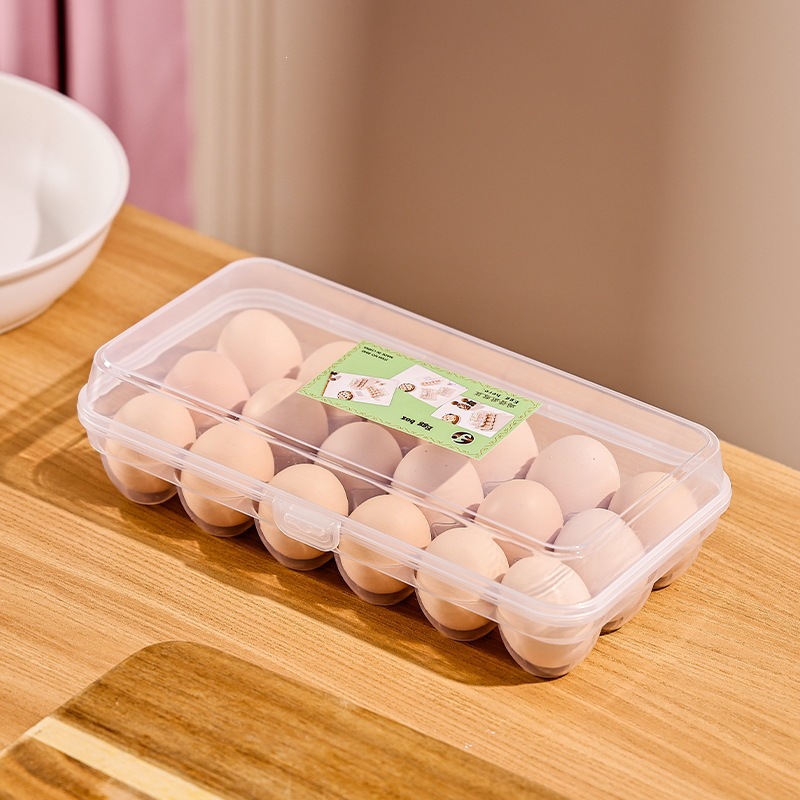 Caja de almacenamiento de huevos transparentes caja de almacenamiento de huevos casera anti-caída caja de preservación de huevos de plástico de grado alimenticio de cocina puede superponerse sellado
