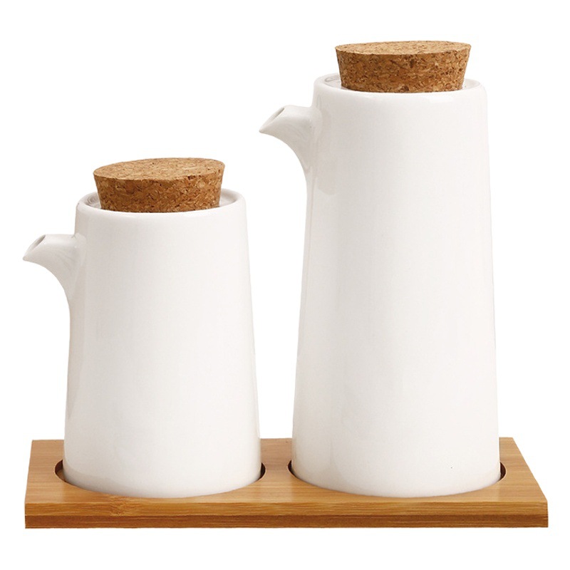 Set de botellas de cerámica estilo japonés para condimentos
