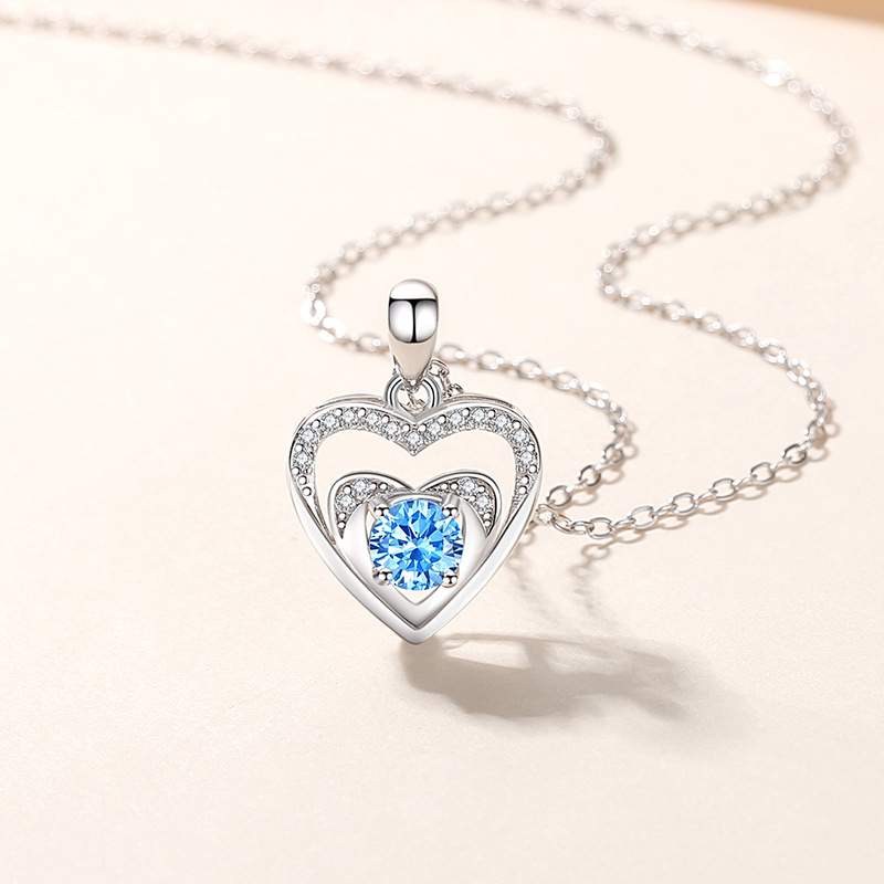 S925 collar de plata esterlina corazón eterno moda de las mujeres de lujo ligero collar en forma de corazón tiktok mismo estilo collar regalo del día de san valentín