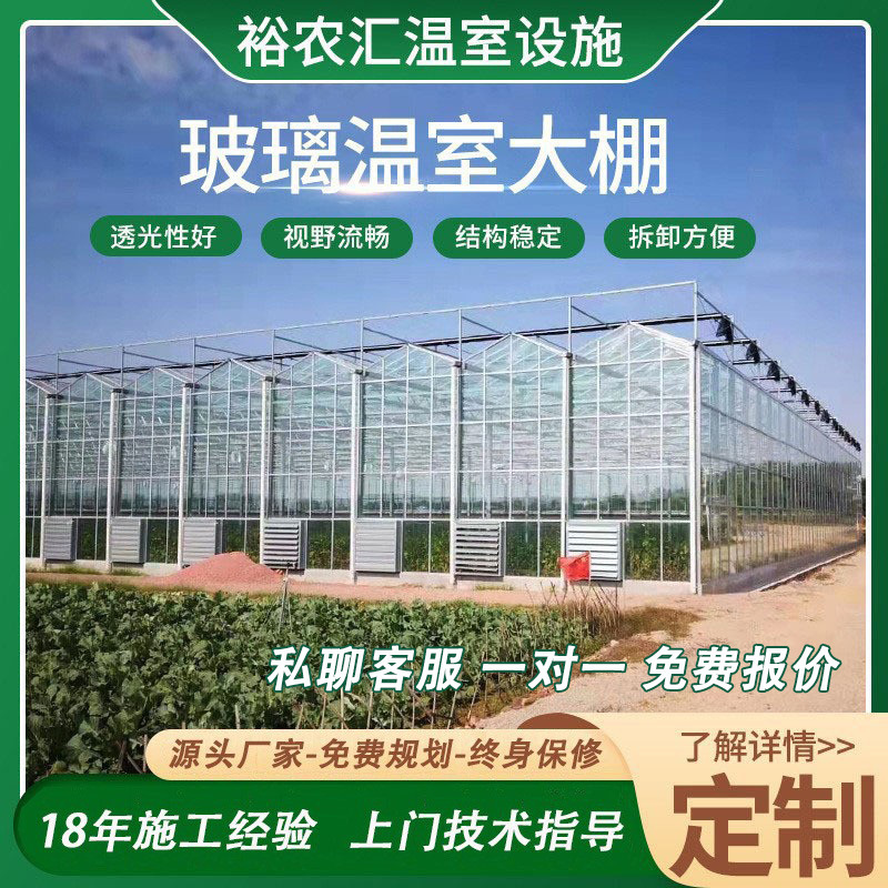 玻璃大棚 蔬菜花卉养殖棚 农业种植玻璃温室大棚 智能温室花棚