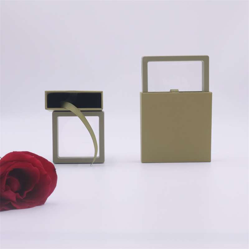 Caja de cajón de papel exterior multicolor extraída Caja de suspensión de almacenamiento Anillo de embalaje de red Caja de joyería de cristal antioxidante