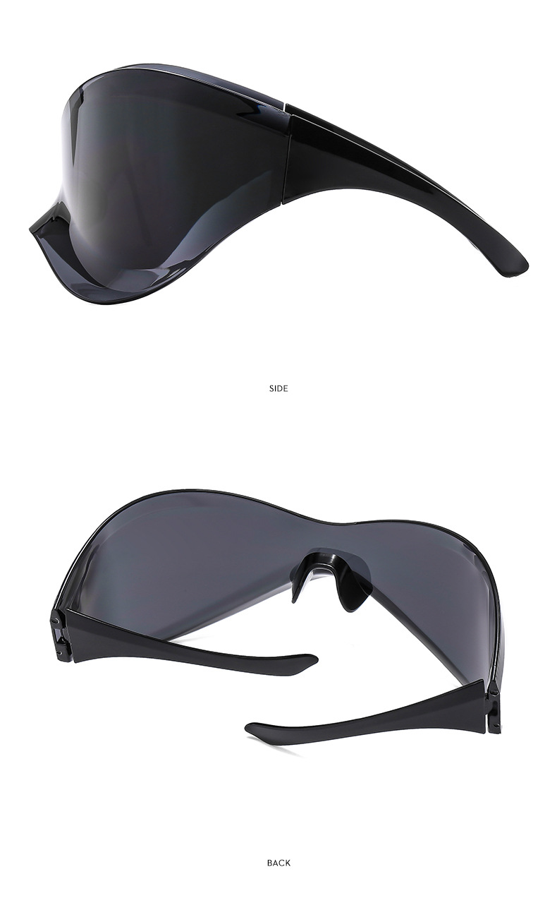 Ballon de sport une pièce à technologie futuriste Y2K, lunettes de soleil punk cool, lunettes hip-hop pour fille épicée, nouvelle collection_voghion.com