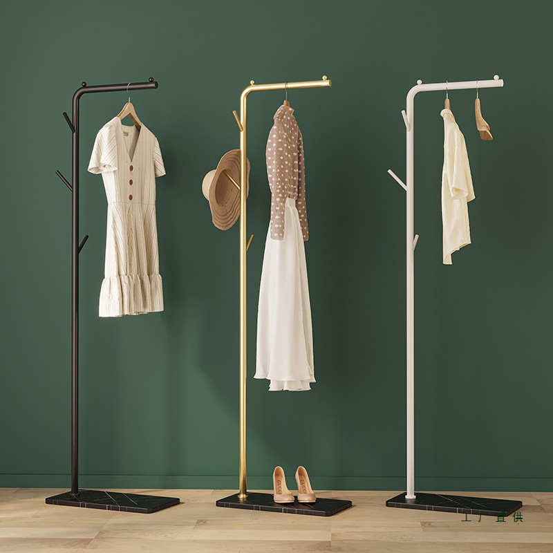 Household Floor-Standing Clothes Rack for Bedroom, Mobile, Light Luxury, Simple Indoor Clothes Hanger, Single Rod Coat Rack, Small