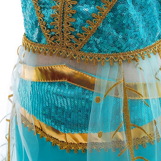 20,22 millones Festival Santo vestido de princesa jazmín vestido nuevo para niños europeos y americanos ropa para niños falda para niña