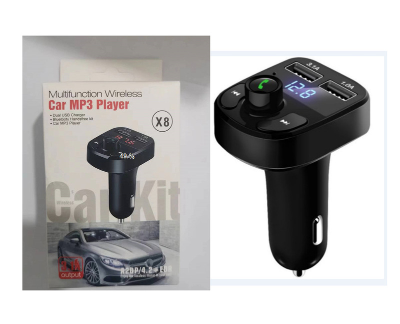 P8 p1p2p3p4p5p6p7 PD対応BluetoothカーマウントMP3プレーヤー カラフルな雰囲気照明 FMトランスミッター QC3.|undefined