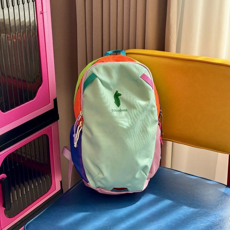 多巴胺羊驼包大容量12L撞色双肩包徒步旅行登山户外运动蓝色黄色|undefined