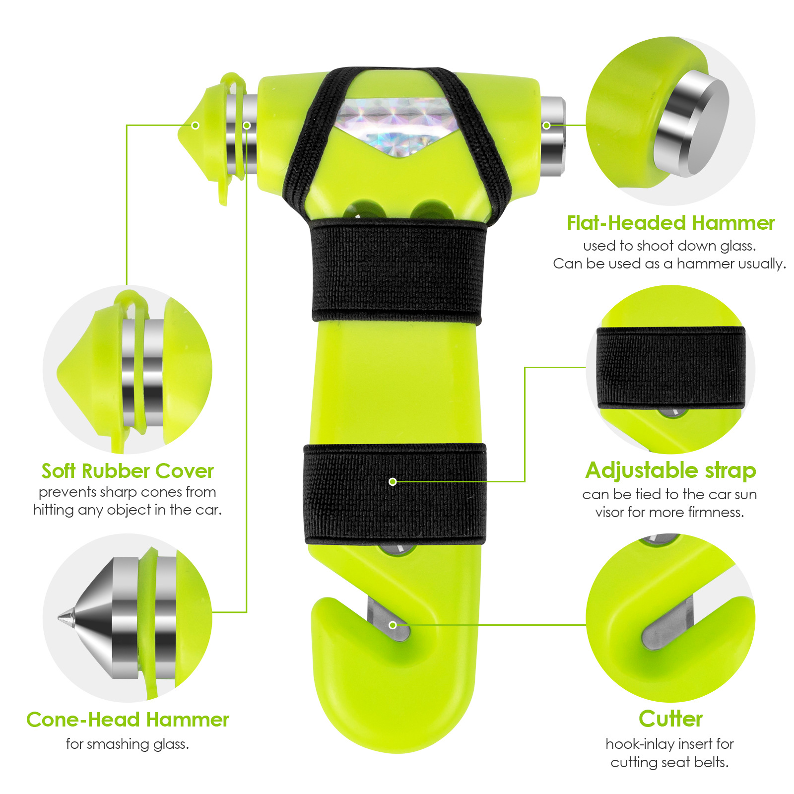 스트랩 형광 녹색