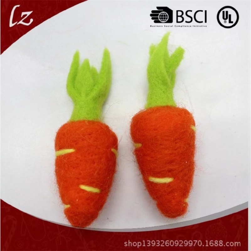 羊毛毡胡萝卜儿童发圈配件复活节胡萝卜毛毡水果胡萝卜仿真胡萝卜