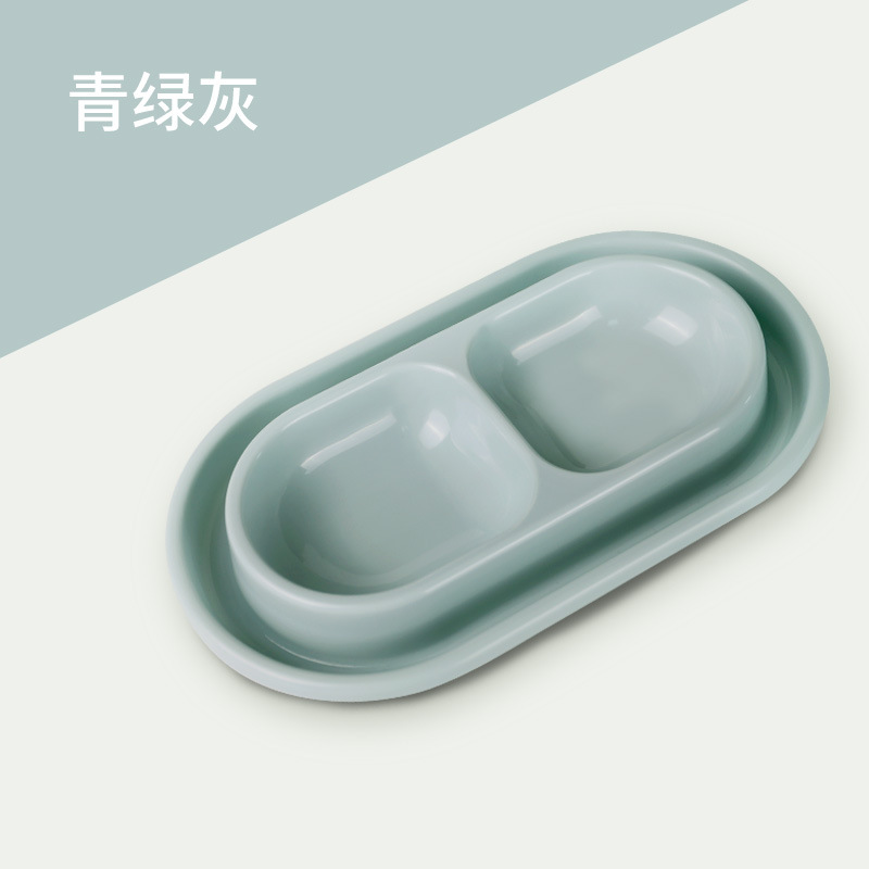 녹색과 회색 이중 그릇