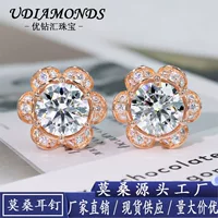 Amazon Новый s925 серебряная мозаика 6,5 мм Серьги из муассанита хип-хоп серьги завод прямой источник