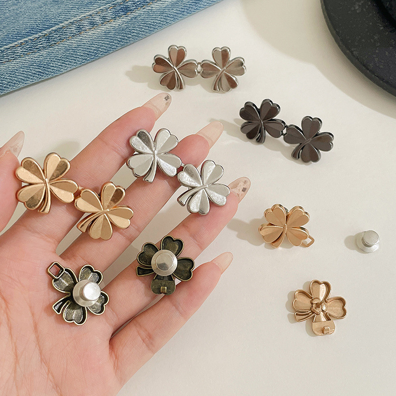 Botón de cintura de flores, botón de cintura de pantalones, botón de botón de jeans, botón de ajuste fijo