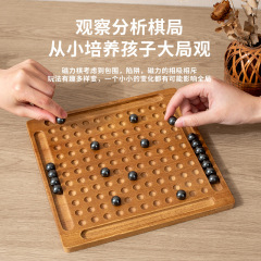 実木踏み雷磁気誘導将棋知育趣味対戦玩具児童思考訓練吸鉄石デスクトップゲーム