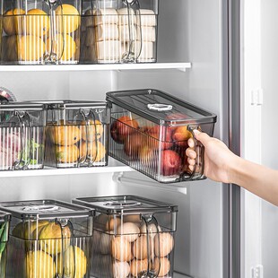 Handle Refrigerator Storage Box Transparent Kitchen Household Chrono Drying Storage Box for Fruits and Vegetables Shopkeeper recommend