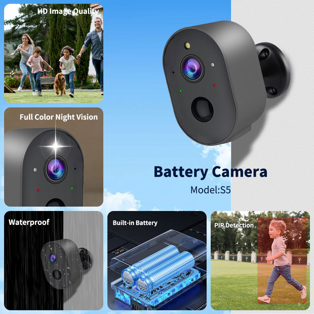 Opciones de comercio exterior graffiti batería de baja potencia wifi monitoreo doméstico inalámbrico 3MP full color cámara de vigilancia de visión nocturna