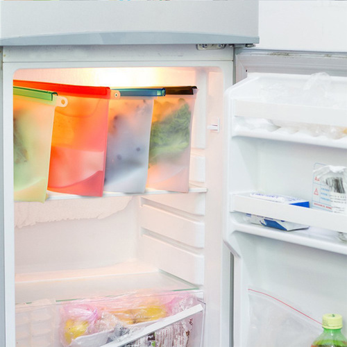 Food silicone fresh-keeping bag Vegetable and fruit refrigerated ziplock bag Food frozen fresh-keeping storage bag