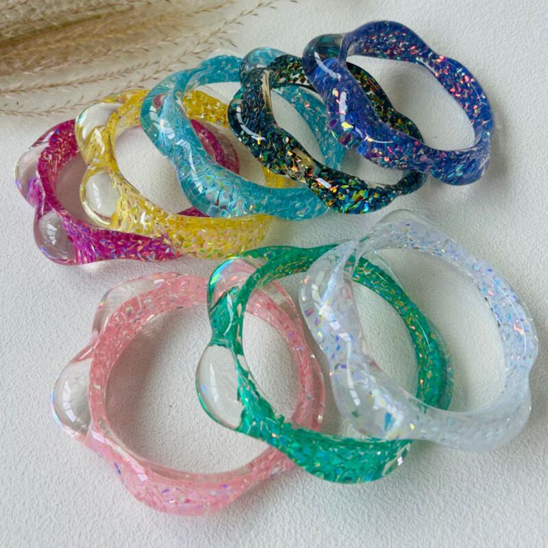 European and American Cross-Border Dopamine Resin Versatile Sequin Multi-Color Women's Bracelet Irregular Geometric Women's Wristband Jewelry European and American Cross-Border Dopamine Resin Versatile Sequin Multi-Color Women's Bracelet Irregular Geometric Women's Wristband Jewelry