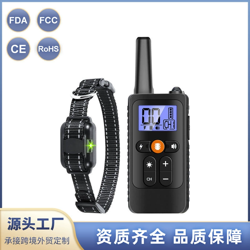 Интеллектуальная остановка лая для собак 800 м Дистанционный ошейник для домашних животных Водонепроницаемый зарядный ошейник с электрическим током общего назначения для больших и маленьких собак