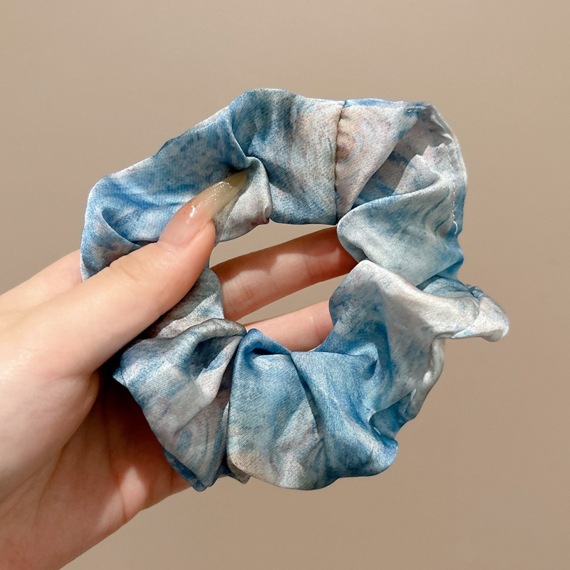 Lazo para el cabello de intestino grueso rayado coreano para mujer, sensación de alto nivel, cuerda para el cabello de cola de caballo, banda de goma para la cabeza para niñas, cuerda para la cabeza de gran tamaño, accesorios para el cabello de flores para la cabeza