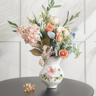 Jingdezhen Ceramic Vase Ornaments Hydroponic Flower Arrangement Amazon Export Home Living Room Decoration Green Plant Vase