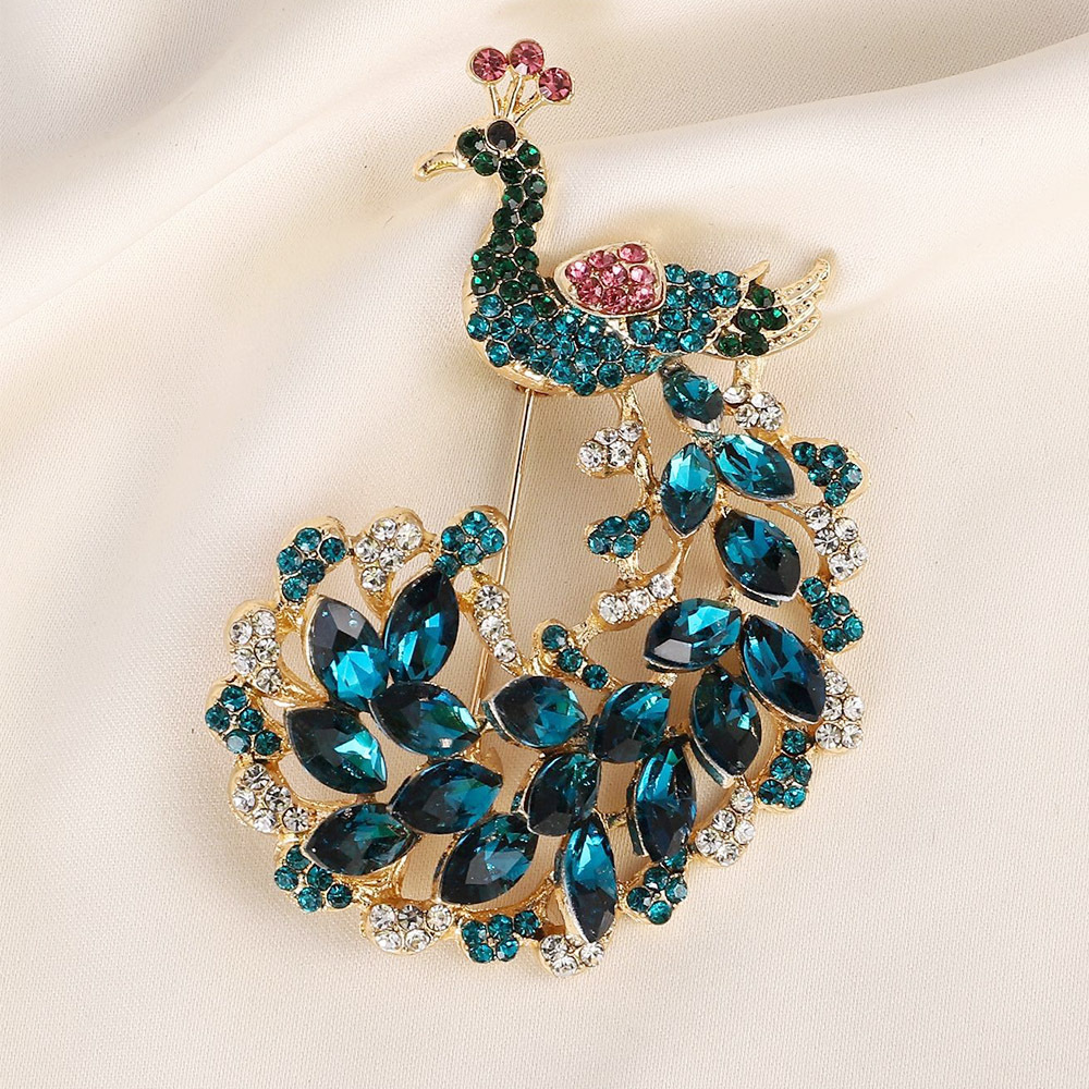 Pavo Real de Europa y América avanzada broche moda animal ramillete lindo aleación Ropa Accesorios regalo joyería al por mayor