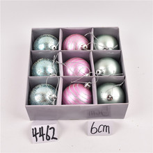 聖誕裝飾球6CM盒裝彩繪球塑膠球電鍍球掛件櫥窗吊頂美陳彩球掛飾