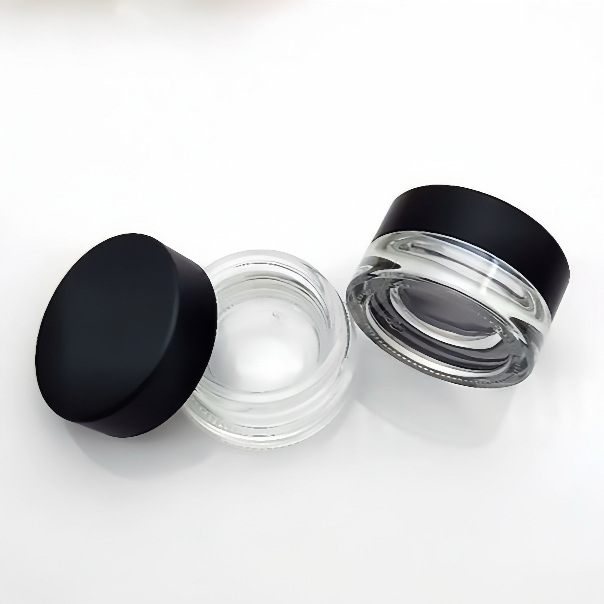Capacidad de suministro de material blanco fino 3g5g de vidrio transparente, botella de crema de ojos gruesa, botella de crema facial