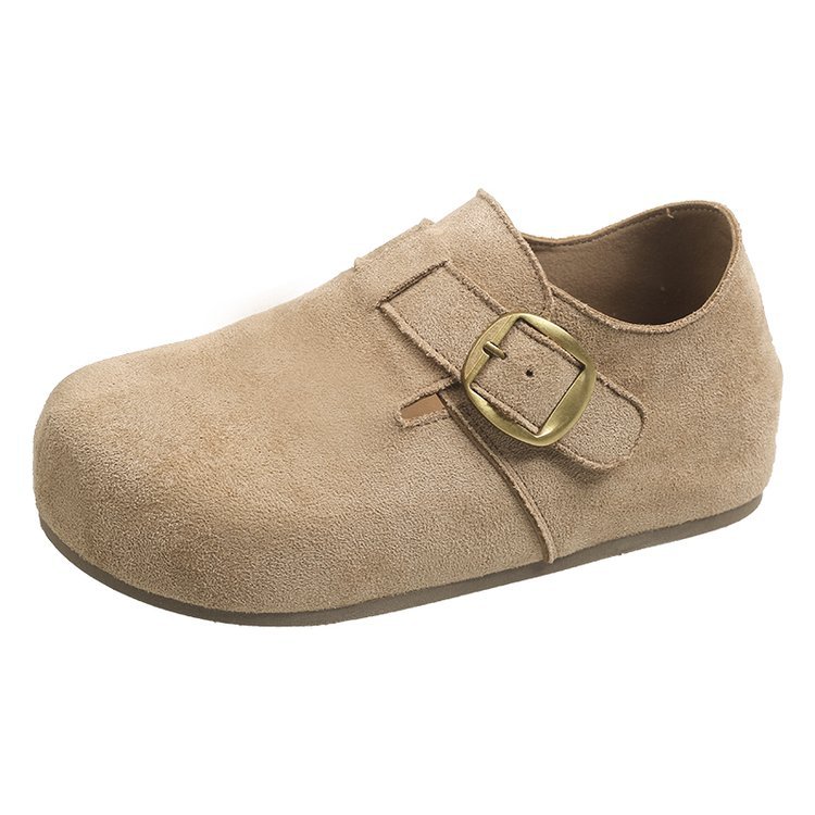 Zapatos japoneses de primavera para mujeres nuevos zapatos retro de doble botón de un solo botón para viajar con suela suave zapatos perezosos un pie ocio