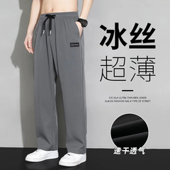 アイスストレートのズボンの男性の夏の薄いタイプの速乾性の男性のズボンはゆったりとしています。