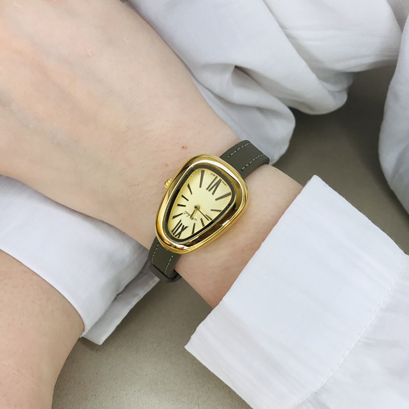 110g Weight Tempered Glass Mirror Material Genuine Leather Strap Material Watch Classification Pointer Display Type Buckle Buckle Style Oval Dial Shape Casual, Holiday Occasion Quartz Movement Solid Color Pattern All Seasons Season Women's Gender Vintage Style, Classic Style Style Vintage Style Classic Style Solid Color Buckle Quartz Watch Women's Watches 16