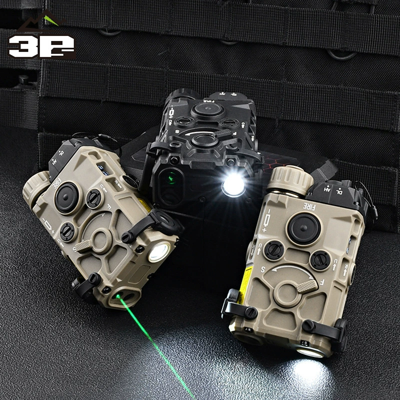 Pointeur laser, boîtier de batterie LED en nylon avec laser, lumière réglable