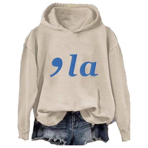 2025 Cross-Border Amazon Independent Station Autum Women's New Style, La Letter Symbol Printed Women's Hooded Sweatshirt