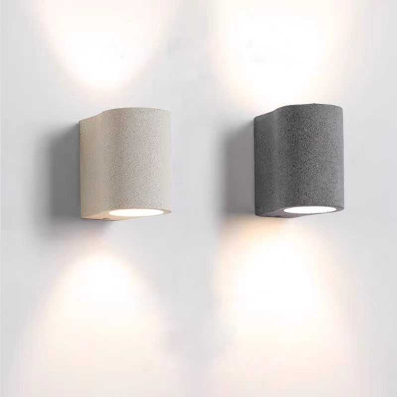 Cement wall lamp industrial wind round terrazzo wall lamp modeling lighting Nordic restaurant bar aisle lamp wall lamp