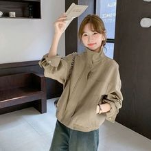 卡其色休闲短外套2025新款春秋小个子气质减龄夹克开春外套爆款