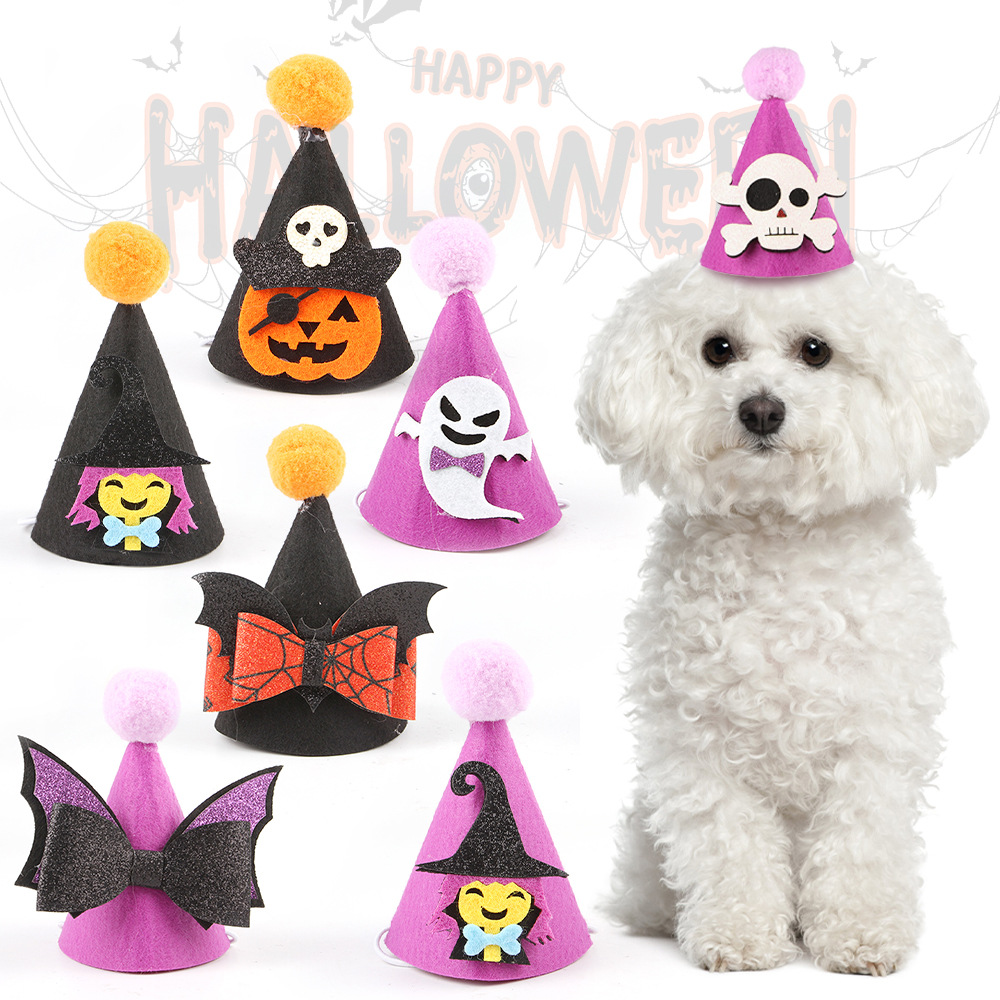 Cross-border Hot Halloween Pet Headwear Cat Funny Halloween Atmosphere Decorative Hat Creative Cat Headwear