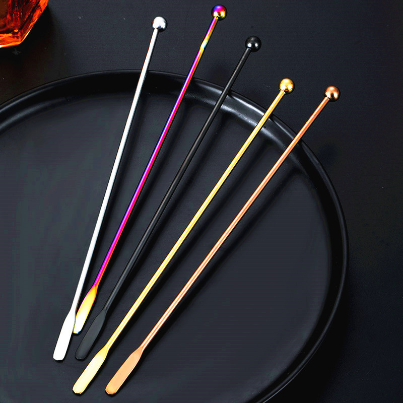 Golden Titanium Plated 304 Stainless Steel Lengthened Shaker Cocktail Shaker Coffee Milk Tea Juice Stirring Bar