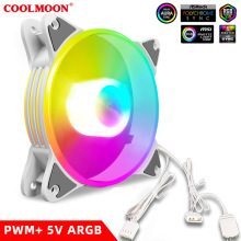 魔月argb风扇12cmPWM温控台式电脑5V神光同步水冷CPU机箱散热风扇