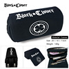 Black pencil case for elementary school students, organizer bag, wallet