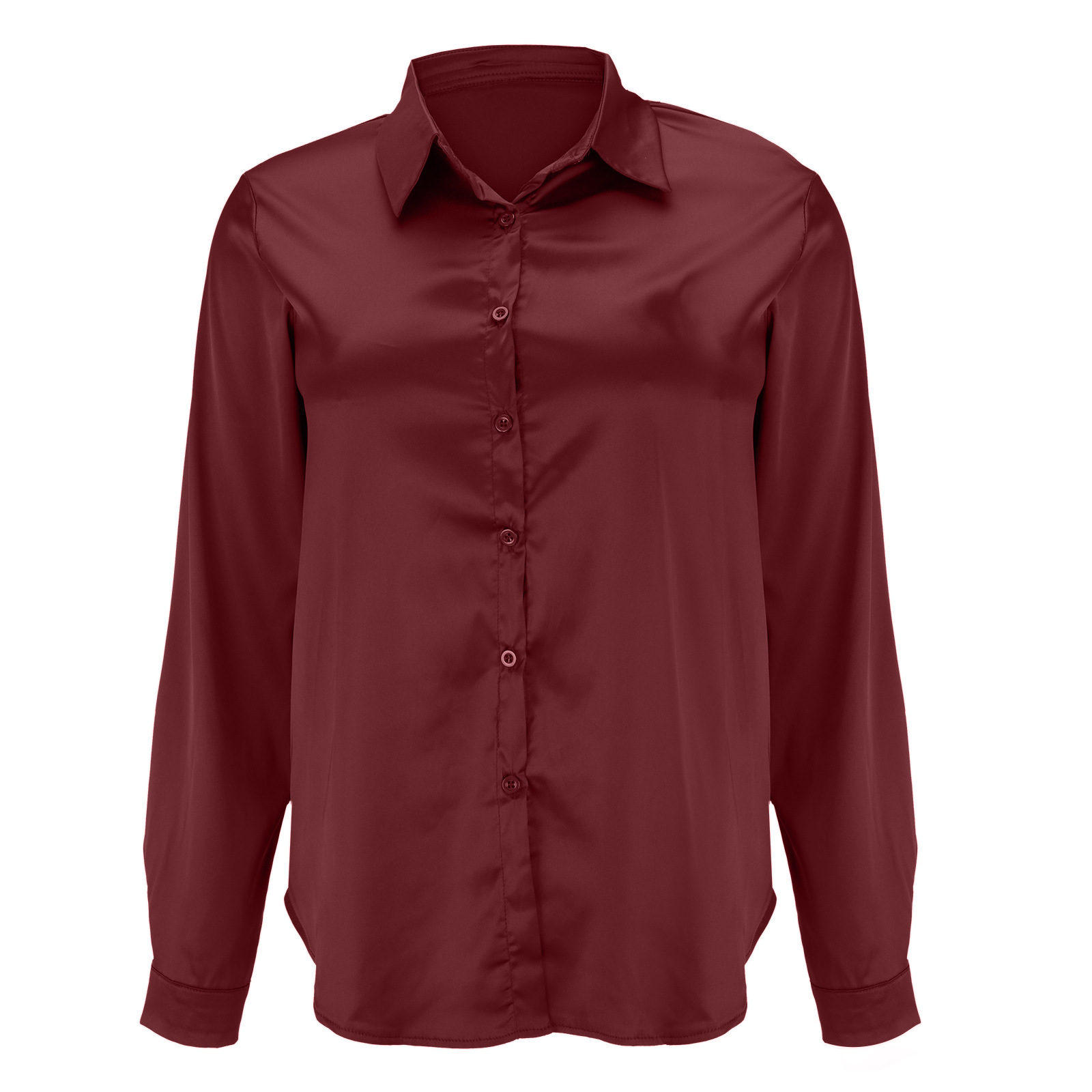 Popular Item On 's European And American Independent Sites: Women's Pullover V-neck Solid Color Elegant Satin_ecoleips.com