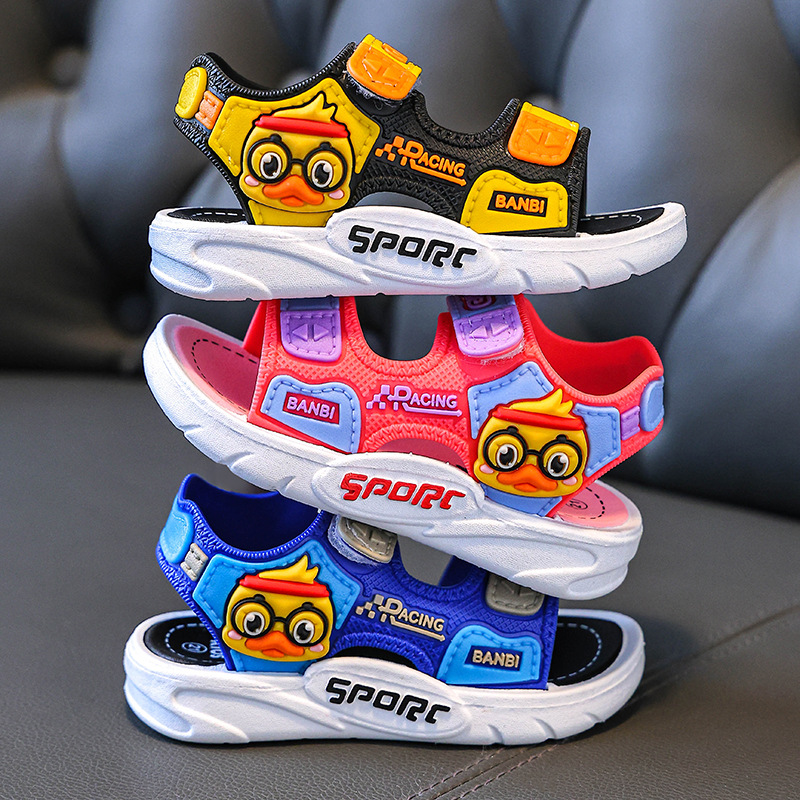 Sandalias para niños de verano 2025 niños velcro antideslizante con suela suave zapatos de playa casuales zapatos para bebés de niñas