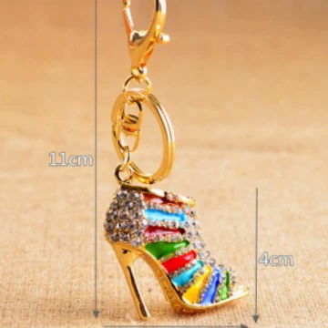 Брелок для ключей на высоком каблуке со стразами в Корейском стиле, в наличии, многоцветный креативный простой модный брелок в Корейском стиле