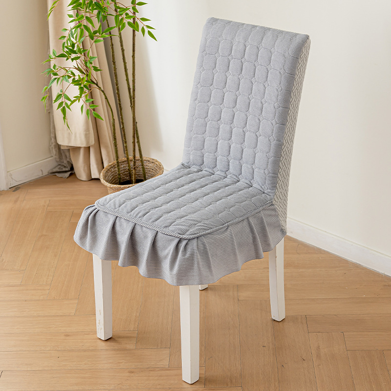 Nueva cubierta de silla de algodón grueso de lujo ligero de alto nivel de sensación de silla de comedor de algodón cubierta de taburetes todo incluido cubierta anti-gato universal
