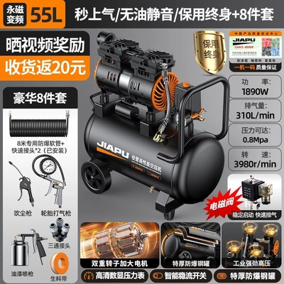 Small 220v air compressor, Hava kompressorları - permanent-magnet-frequency-conversion-1890w-55l-large-displacement-solenoid-valve