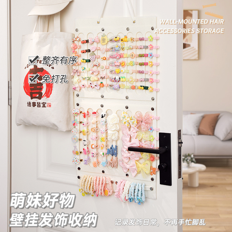 子供用ヘアピン収納壁掛け女の子ヘアバンドヘアピンヘッドバンド壁ヘアアクセサリー壁掛けジュエリーボックス壁掛けバッグ|undefined