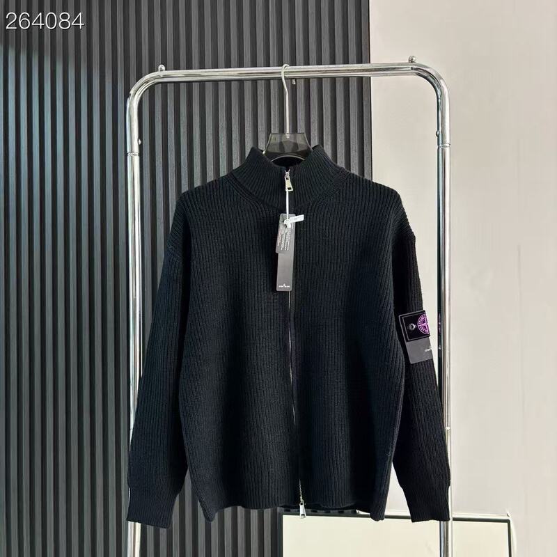 Cross-Border Stonesland Stone Island Zip-Up Stand Collar Sweater Versatile Simple Unisex Style Knitwear Island Cross-Border Stonesland Stone Island Zip-Up Stand Collar Sweater Versatile Simple Unisex Style Knitwear Island