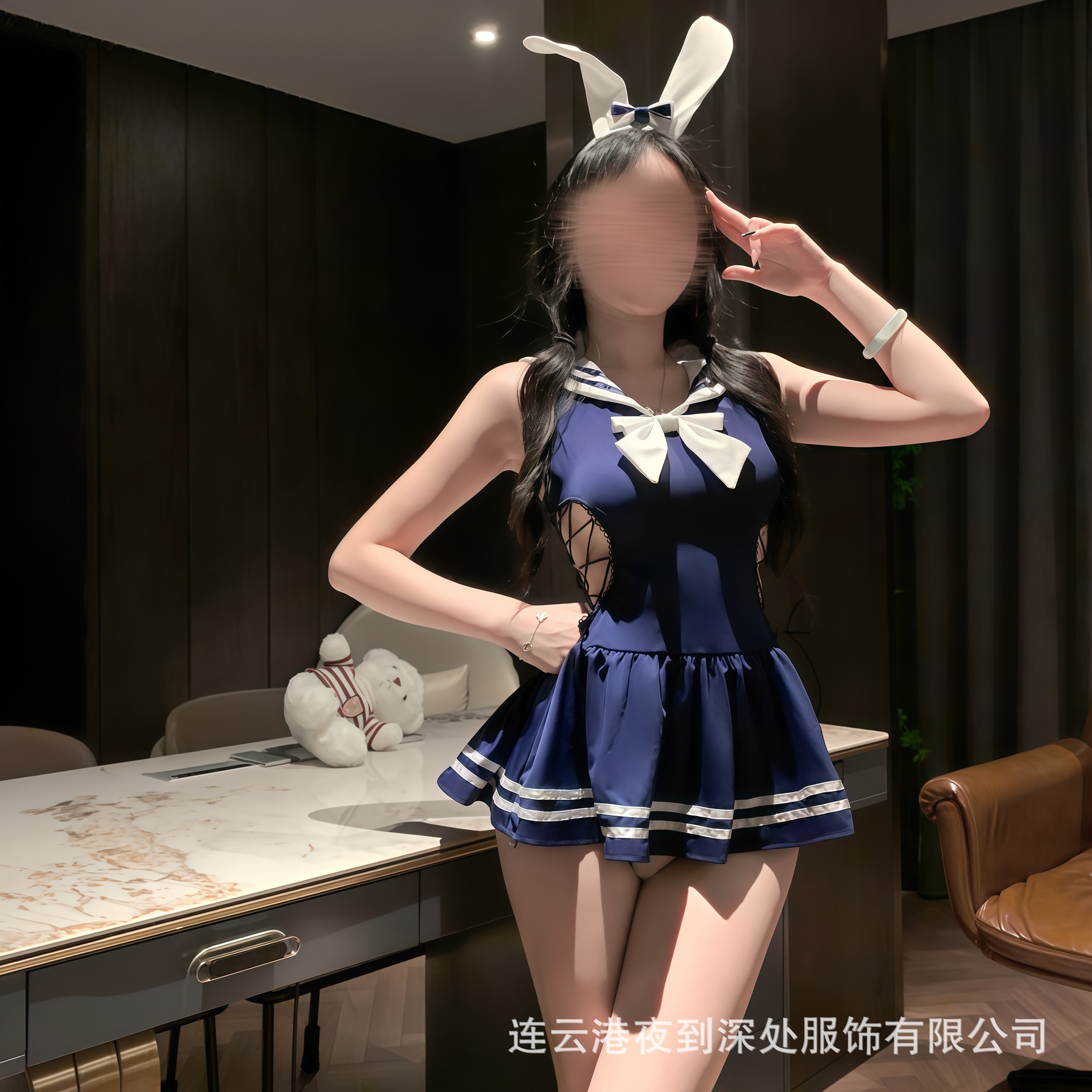 Night to Deep JK Campus Pleated Bunny Sexy Underwear Sexy No-off Bed Teasing Dating Gown Pajamas