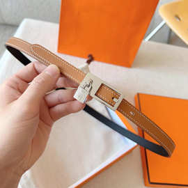 女士细腰带H家新款kelly真皮配裙装饰百搭毛衣裤子连衣裙凯莉皮带